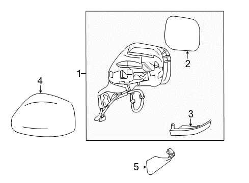 2015 Nissan Quest Outside Mirrors Mirror - Skull Cap RH Diagram for 96301-1JA3C