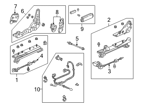2004 Acura RL Tracks & Components Switch Assembly, Passenger Side Power Seat (Mild Beige) Diagram for 35950-SZ3-A21ZC