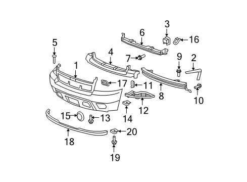 2012 Chevrolet Suburban 1500 Front Bumper Bumper Cover Diagram for 25814570