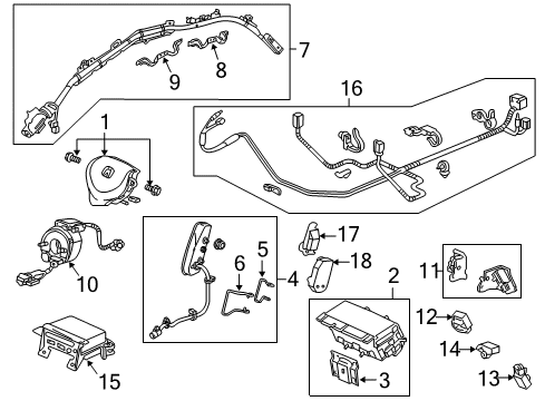 2013 Acura TL Air Bag Components Sensor Assembly, Satellite Safing (Trw) Diagram for 77975-TK4-A11