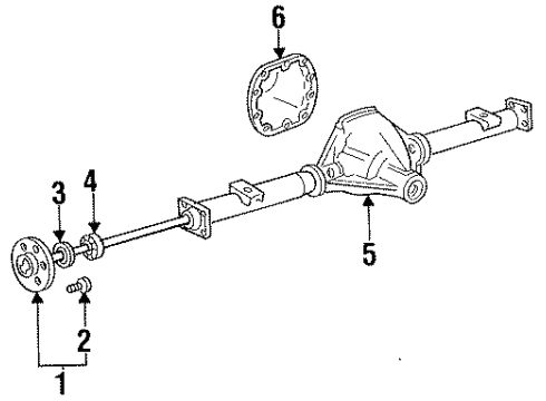 1993 Ford F-250 Axle Housing - Rear Wheel Stud Diagram for E6TZ-1107-A