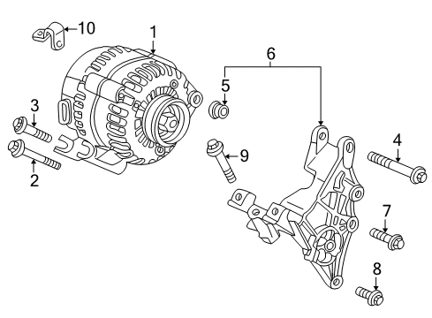 2006 Buick Rendezvous Alternator Alternator Brace Diagram for 12576517