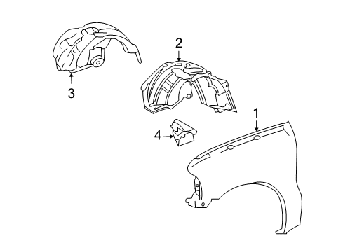 2003 Ford Excursion Fender & Components Fender Liner Diagram for 4C3Z-16054-BA