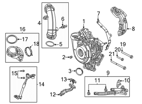 2020 Jeep Wrangler Turbocharger Tube-Oil Drain Diagram for 68306645AC