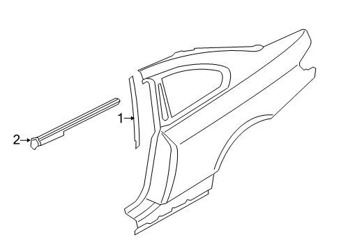 2009 BMW 135i Exterior Trim - Quarter Panel Outer Weatherstrip, Left Diagram for 51377165001