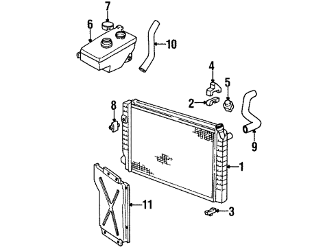 1996 Chevrolet Corsica Radiator & Components Outlet Radiator Coolant Hose Assembly Diagram for 22646328