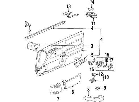 1997 Acura CL Door & Components Panel, Driver Side Door (Wood Grain) Diagram for 83555-SY8-A00ZA