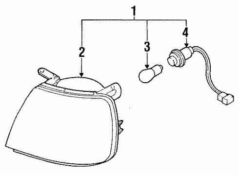 1994 Infiniti Q45 Signal Lamps Signal Lamp Assembly Diagram for 26120-67U25