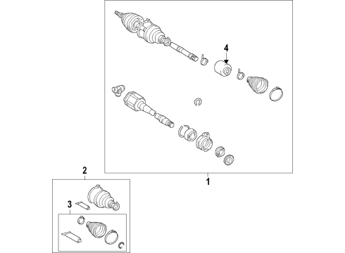 2020 Toyota Corolla Axle Shafts & Joints, Drive Axles Outer CV Joint Boot Diagram for 04428-12801