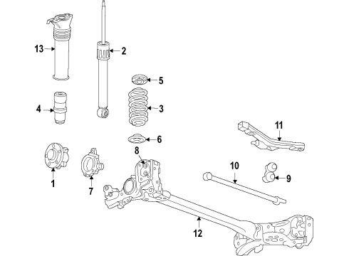 2017 Chevrolet Cruze Rear Axle, Suspension Components Bracket Diagram for 39151015