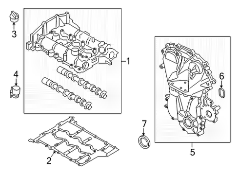 2021 Ford Bronco Sport Valve & Timing Covers Filler Tube Diagram for HX7Z-6763-A