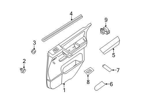 2012 Nissan Armada Interior Trim - Rear Door Power Seat Switch Assembly Diagram for 25490-ZQ02A