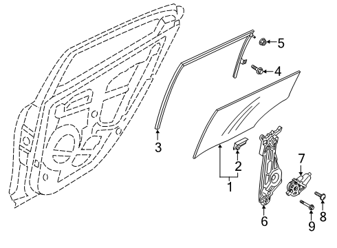 2019 Hyundai Veloster N Rear Door Glass Assembly-Rear Door, RH Diagram for 83420-J3000