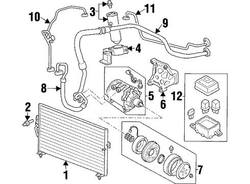 1998 Mitsubishi Mirage Air Conditioner Compressor Air CONDITIONIN Diagram for MR315784