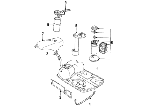 1989 BMW 735i Senders Fuel Gauge Sending Unit Diagram for 16141180889