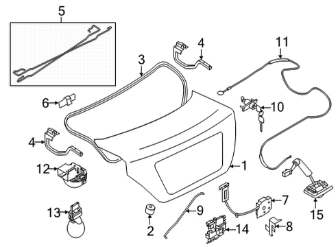 2020 Nissan Versa Trunk Lock Assembly-Trunk Lid Diagram for 84630-3AW0B