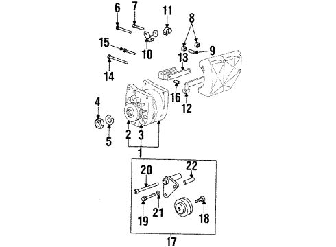 1991 BMW 850i Alternator Exchange Alternator Diagram for 12311731103