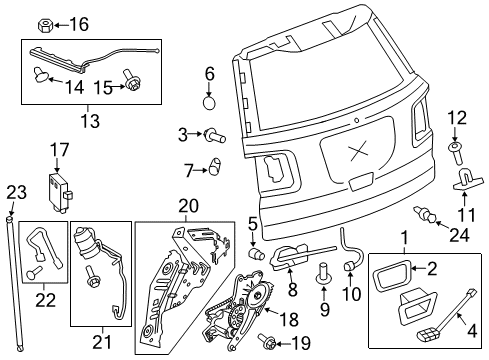 2017 GMC Acadia Limited Lift Gate - Lock & Hardware Actuator Rod Diagram for 20812019