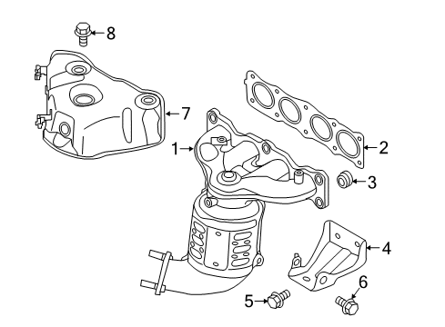 2017 Kia Optima Exhaust Manifold Protector-Heat Exhaust Diagram for 28525-2GGA5