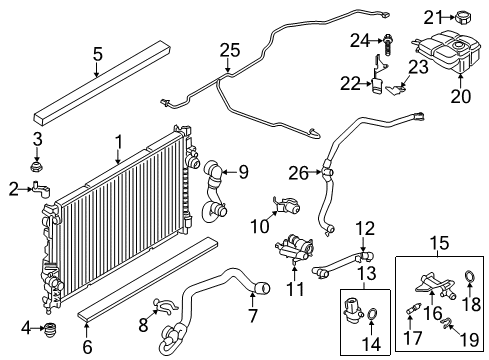 2016 Ford Escape Powertrain Control Lower Hose Diagram for CV6Z-8260-L