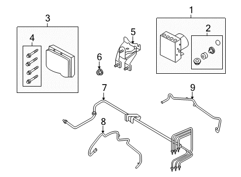 2010 Lincoln MKT ABS Components Tube Assembly Diagram for AA5Z-2C296-F