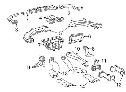 2017 Lexus ES300h Ducts Nozzle Assy, Defroster Diagram for 55950-33110