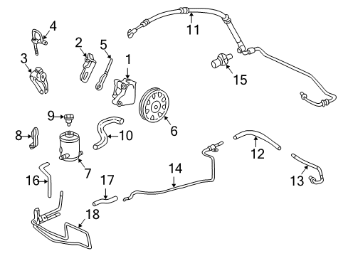 2002 Honda Accord P/S Pump & Hoses, Steering Gear & Linkage Pipe A, Return (10MM) Diagram for 53720-S80-G01