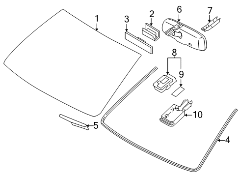 2015 Lexus LX570 Wiper & Washer Components Mirror Assembly, Inner Rear Diagram for 87810-0W840