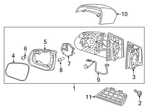 2017 Chevrolet Spark Outside Mirrors Mirror Glass Diagram for 42699574