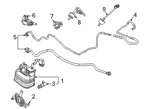 2020 Chevrolet Corvette Emission Components Vapor Canister Diagram for 84802773