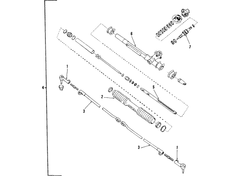 1985 Oldsmobile Calais P/S Pump & Hoses, Steering Column, Steering Gear & Linkage Rod Kit-Outer Tie Diagram for 7849350