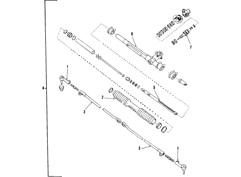 1985 Oldsmobile Calais P/S Pump & Hoses, Steering Column, Steering Gear & Linkage Rod Kit-Inner Tie Diagram for 7849351