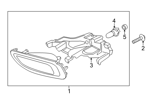 2017 Hyundai Azera Front Lamps - Fog Lamps Front Passenger Side Fog Light Assembly Diagram for 92202-3V610