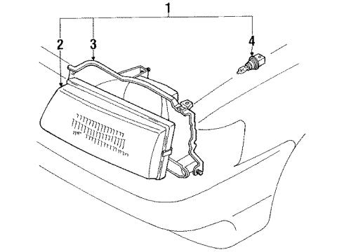 1991 Toyota Cressida Bulbs Driver Side Headlight Assembly Diagram for 81150-22630