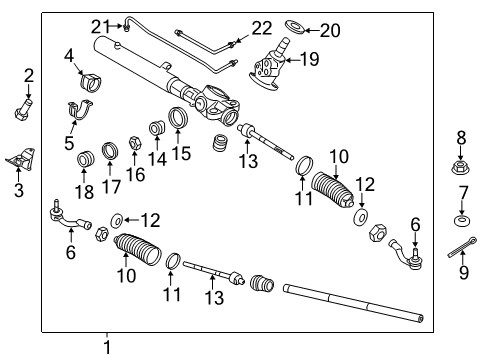 2016 Hyundai Equus Steering Column & Wheel, Steering Gear & Linkage End Assembly-Tie Rod, LH Diagram for 56820-3T200