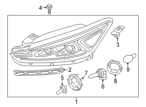 2017 Kia Cadenza Bulbs Cover-Lamp Dust Diagram for 92140F6000