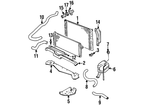 2001 Cadillac Eldorado Radiator & Components Cooler Asm, Trans Fluid Diagram for 52493050