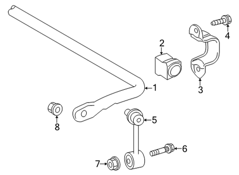 2022 Toyota Corolla Cross Stabilizer Bar & Components - Rear Stabilizer Bar Clamp Diagram for 48832-0A010