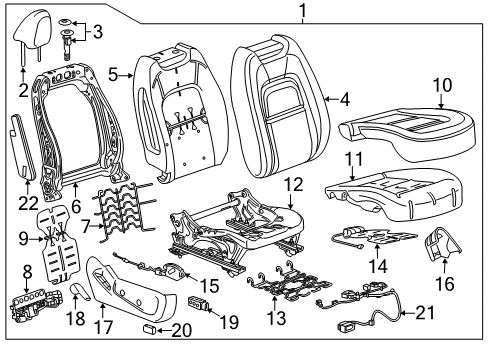 2016 Chevrolet Colorado Passenger Seat Components Shield Diagram for 23233658