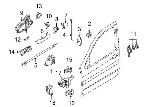 2000 BMW X5 Front Door - Lock & Hardware Set Of Keys With Ews Control Unit Diagram for 51210008578