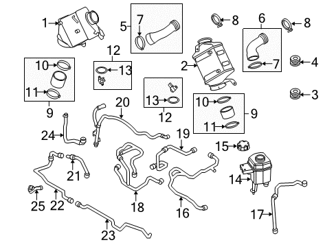 2011 BMW X6 Intercooler Coolant Hose Diagram for 17127591235