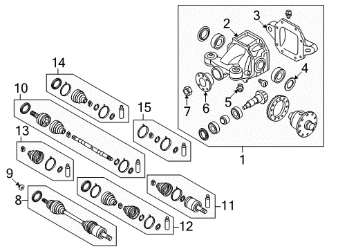 2009 Kia Borrego Drive Axles - Rear Carrier Assembly-Differential Diagram for 530002J510
