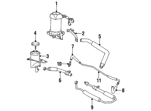 1992 Toyota MR2 P/S Pump & Hoses, Steering Gear & Linkage Pinion Diagram for 44201-17020