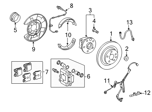 2013 Lexus LS460 Rear Brakes Cylinder Kit, Disc Brake, Rear Diagram for 04479-50180