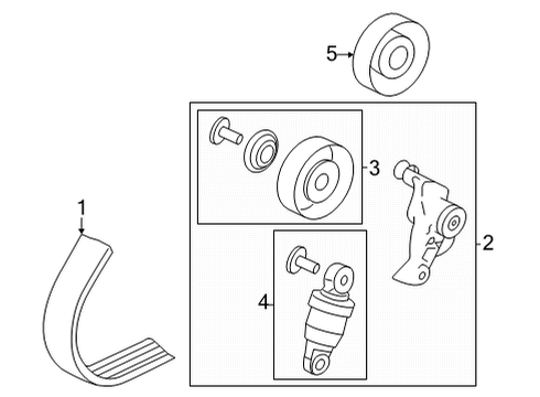 2021 Acura TLX Belts & Pulleys BELT, ALTERNATOR Diagram for 31110-6S8-A02
