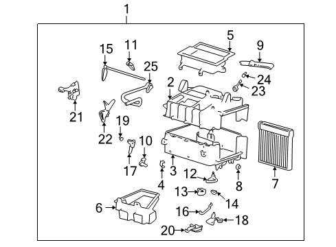 2001 Hyundai XG300 Automatic Temperature Controls Heater Unit Diagram for 9720039200