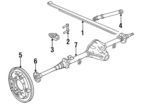 1985 Dodge B250 Rear Suspension Components, Axle Housing ABSORBER-Suspension Diagram for SG23086
