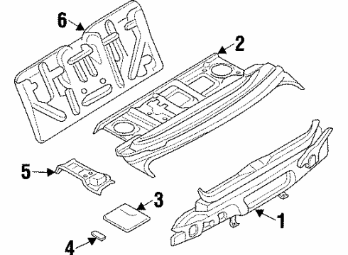1997 Infiniti Q45 Rear Body INSULATOR Front Floor Diagram for G5930-89904