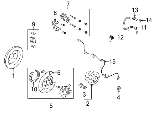 2008 Lincoln MKX Rear Brakes Caliper Diagram for 7T4Z-2552-B