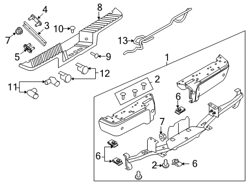 2009 Ford F-250 Super Duty Parking Aid Retainer Diagram for CC3Z-15K861-AA